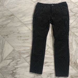 🏷$98|Free People Black White Polkadot Velvet Pants EUC